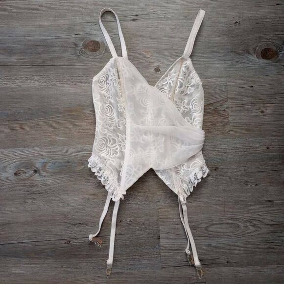 Vintage 80s Emil Bole Sheer Lace Angelic Corset - Picture 1 of 4